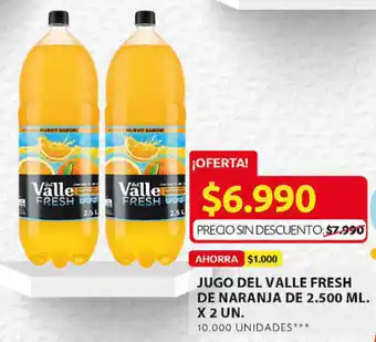 Ara Jugo del Valle Fresh de Naranja de 2.500ml x 2 un. oferta