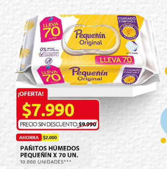 Ara Pañitos Húmedos Pequeñín x 70 un. oferta