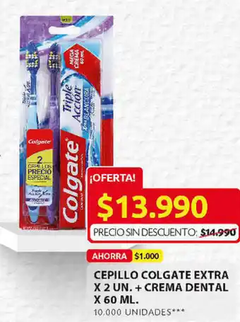 Ara Cepillo Colgate Extra x 2 un. + Crema Dental x 60ml oferta