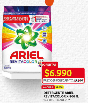 Ara Detergente Ariel Revitacolor x 800g oferta