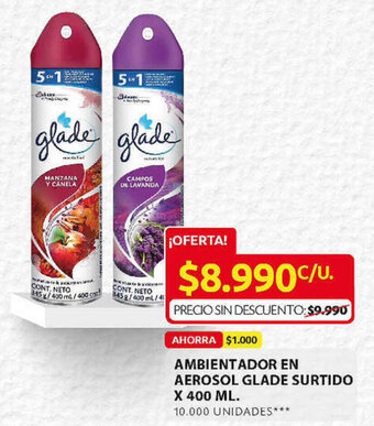 Ara Ambientador en Aerosol Glade Surtido x 400ml oferta