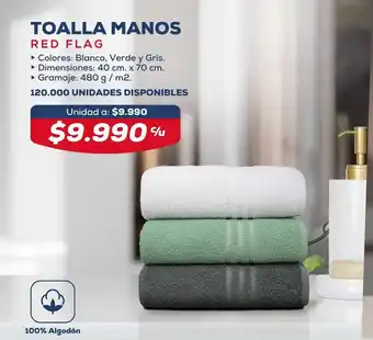 Tiendas D1 Toalla Manos Red Flag oferta