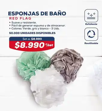 Tiendas D1 Esponjas de Baño Red Flag oferta