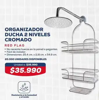 Tiendas D1 Organizador Ducha 2 Niveles Cromado Red Flag oferta