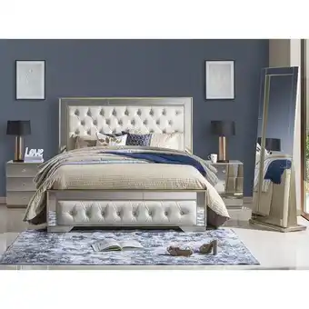 Muebles Jamar Cama queen foster eurolino perla, champaña oferta