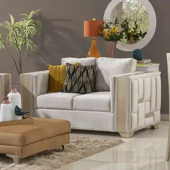 Muebles Jamar Sofá 2 puestos clapton velvet suprema crudo, champaña oferta
