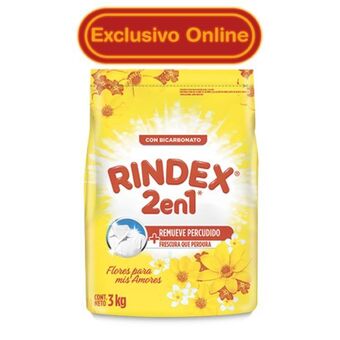 Makro Detergente rindex flores 2 en 1 3kg oferta