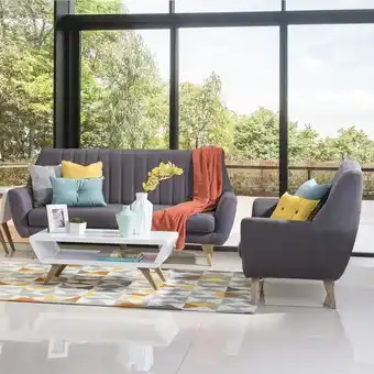 Muebles Jamar Sofa 2 puestos lugo eurolino gris plomo, natural oferta