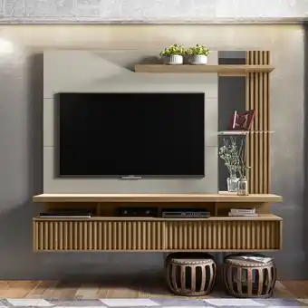 Muebles Jamar Panel de tv denver natural, off white 182x154x32 oferta