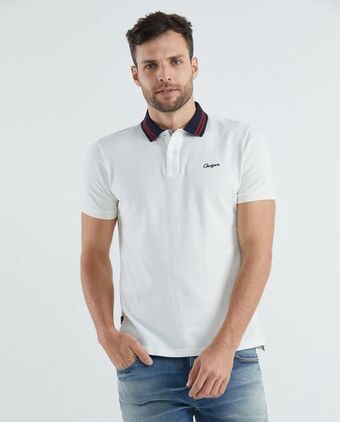 Chevignon Camiseta de hombre tipo polo, slim fit manga corta - cuello en contraste + rayas oferta