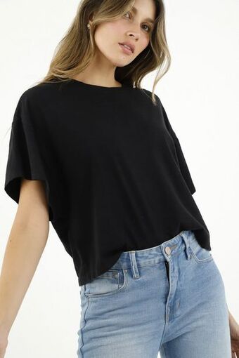 Tennis Camiseta oversize negra para mujer oferta