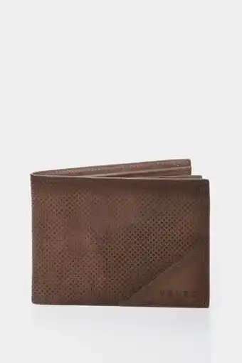 Vélez Billetera titus de cuero para hombre grabado cruces cafe oferta
