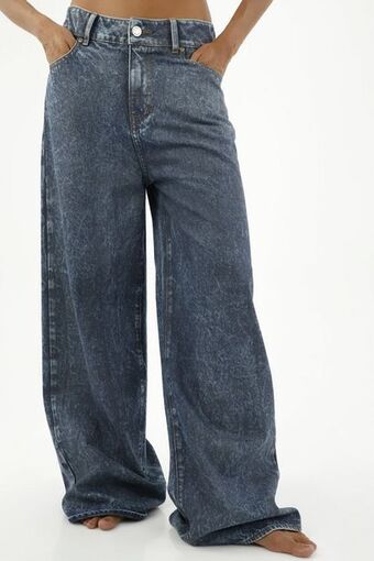 Tennis Jean wide leg azul para mujer oferta