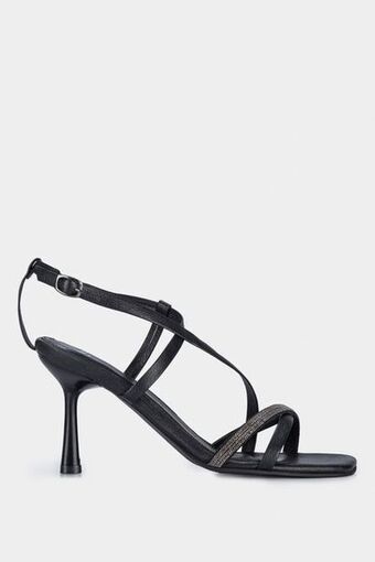 Vélez Sandalias tacón figi de cuero para mujer aplique millaré oferta