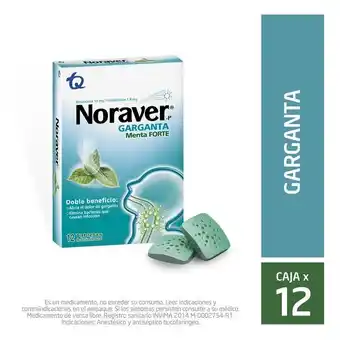 Superdroguería Olímpica Noraver garganta menta forte x12 tabletas oferta