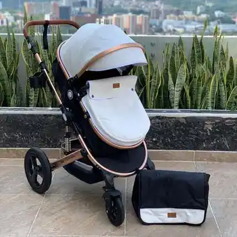 Éxito Coche moises cynebaby con pañalera blanco redondo oferta
