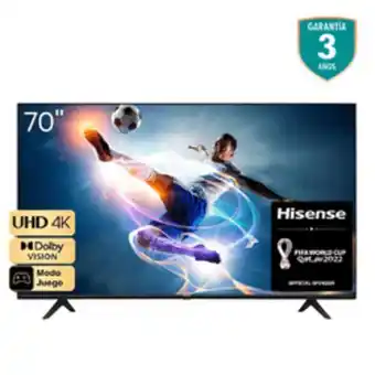 Electrojaponesa Televisor hisense 70" (177cm) uhd 4k smart tv negro 70a6hv - televisor hisense 70" (177cm) uhd 4k smart tv negro 70a6hv oferta