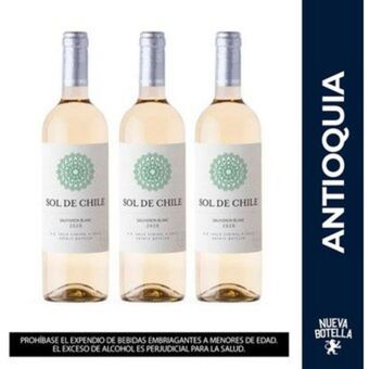 Linio Pague 2 lleve 3 vino blanco sol de chile sauvignon blanc 750 ml oferta