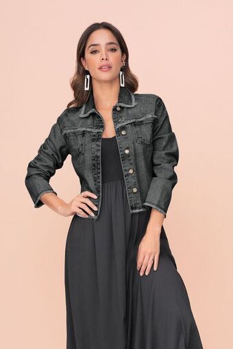 Pacífika Chaqueta manga larga negro oferta