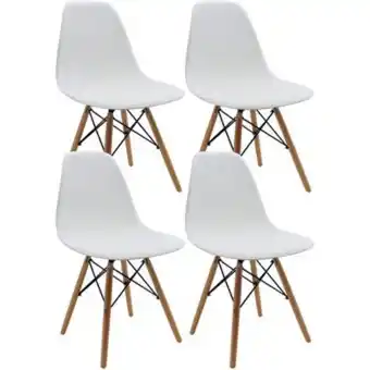 Linio Set x 4 sillas eames ia patas en madera para comedor - blanco oferta