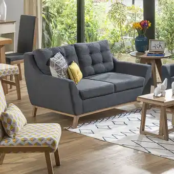 Muebles Jamar Sofa 2 puestos floyd lino plomo, natural oferta