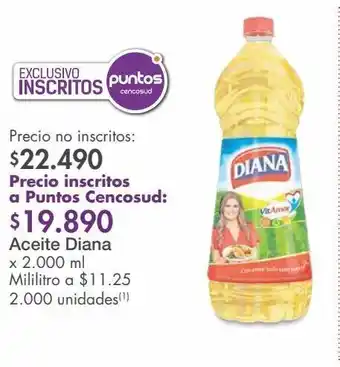 Metro Aceite diana x 2.000 ml oferta