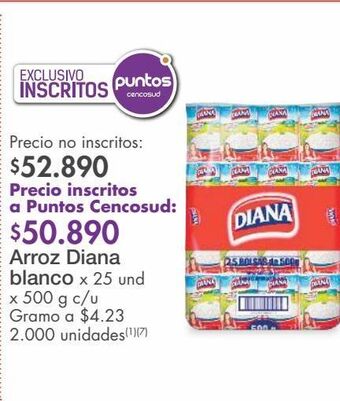 Metro Arroz diana blanco x 25 und x 500 g c/u oferta