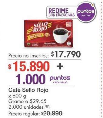 Metro Café sello rojo x 600 g oferta