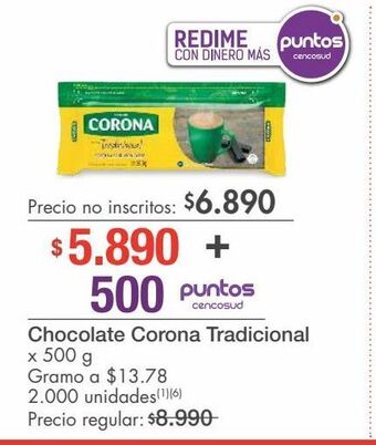 Metro Chocolate corona tradicional x 500 g oferta
