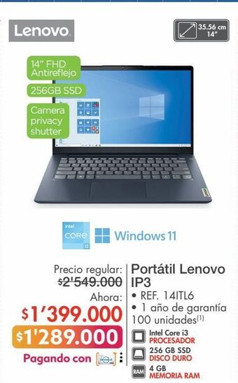 Metro Computador portátil lenovo oferta