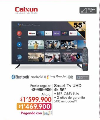 Metro Smart tv caixun 55" oferta