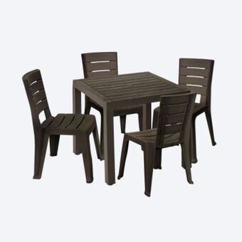 Rimax Combo comedor barú (1 mesa + 4 sillas sin brazos ) oferta