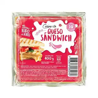 Jumbo Queso tipo sándwich cuisine&co 19 tajadas x400g oferta
