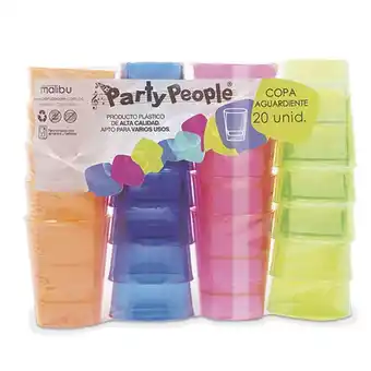 Makro Copa party people aguardiente colores surtidos 20u oferta