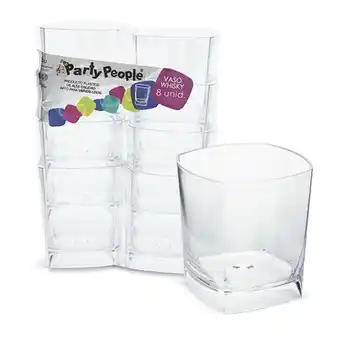 Makro Vaso party people whisky transparente 8u oferta