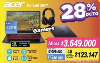 Alkomprar Acer Portátil 504Y oferta