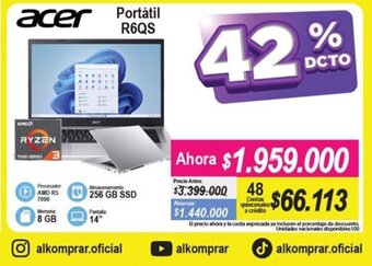 Alkomprar Acer Portátil R6QS oferta