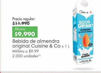 Jumbo Bebida de almendras cuisine & co x 1l oferta
