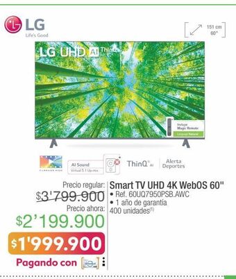 Jumbo Smart tv uhd 4k webos 60" oferta