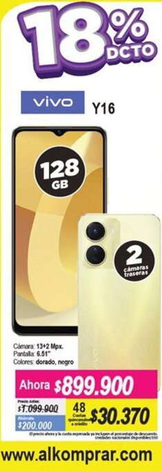 Alkomprar Vivo Y16 128GB oferta