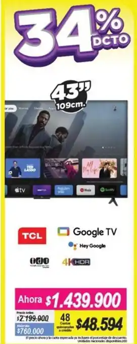 Alkomprar TCL Google TV 43" oferta
