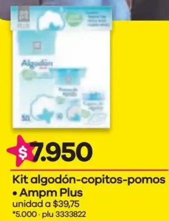 Éxito AmPm Plus Kit Algodón - Copitos Pomos oferta
