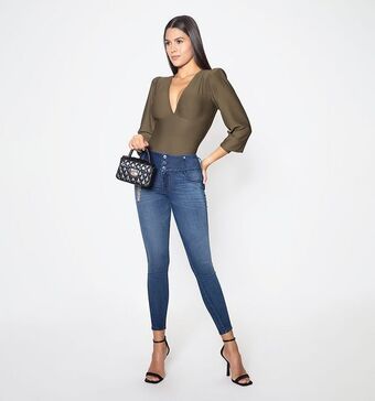 Studio F Body manga larga con escote profundo oferta