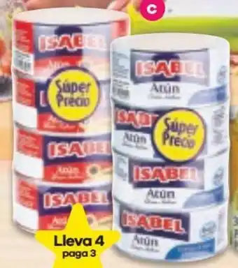 Éxito Isabel Atún en Aceite Girasol o Agua Four Pack 640g oferta