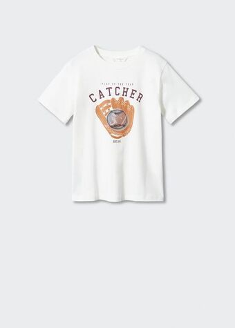 Mango Camiseta estampada algodón oferta