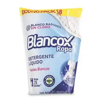 Makro Detergente liquido blancox ropa blanca radiante antibacterial dp 1800ml oferta