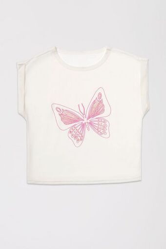 Pacífika Camiseta manga corta marfil oferta