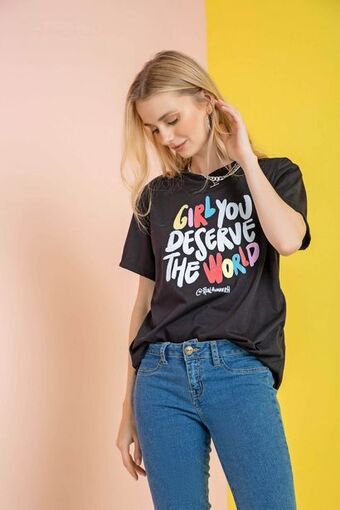 Pacífika Camiseta manga corta negro oferta