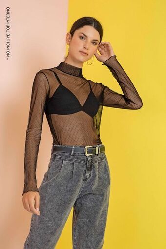 Pacífika Camiseta manga larga negro oferta