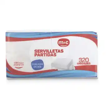Makro Servilletas partidas m&c dobladas en dos 320h oferta